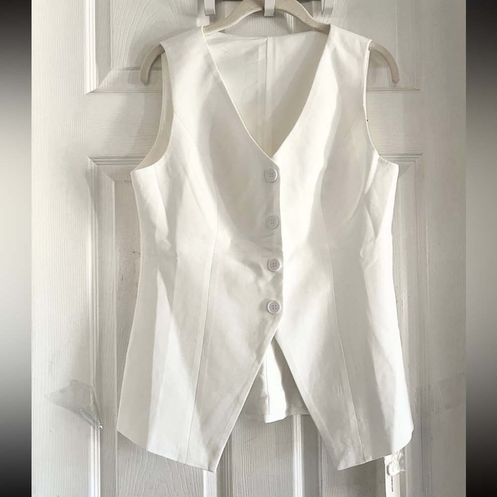 Commense Buttoned Vest Pleated Skirt Set - Picture 3 of 6